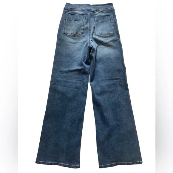 A Loves A high-waisted, wide-leg stretch denim blue jeans, size 29 - Picture 3 of 7
